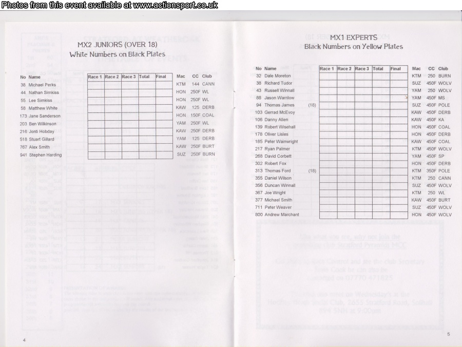Event programme page